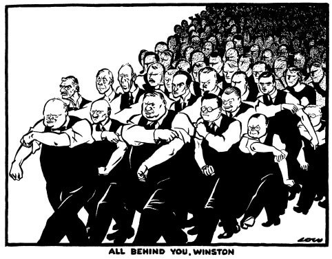 The cartoon 'All Behind You Winston' by David Alexander Cecil Low